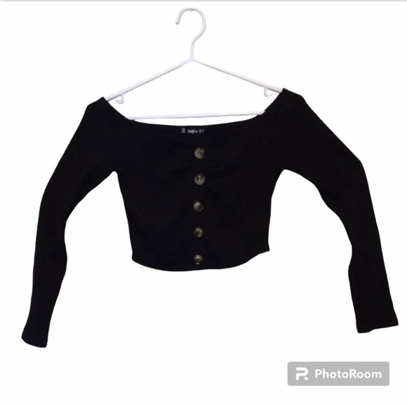 SHEIN Tops - SHEIN Ladies Cropped Long Sleeve Cardigan Style Top